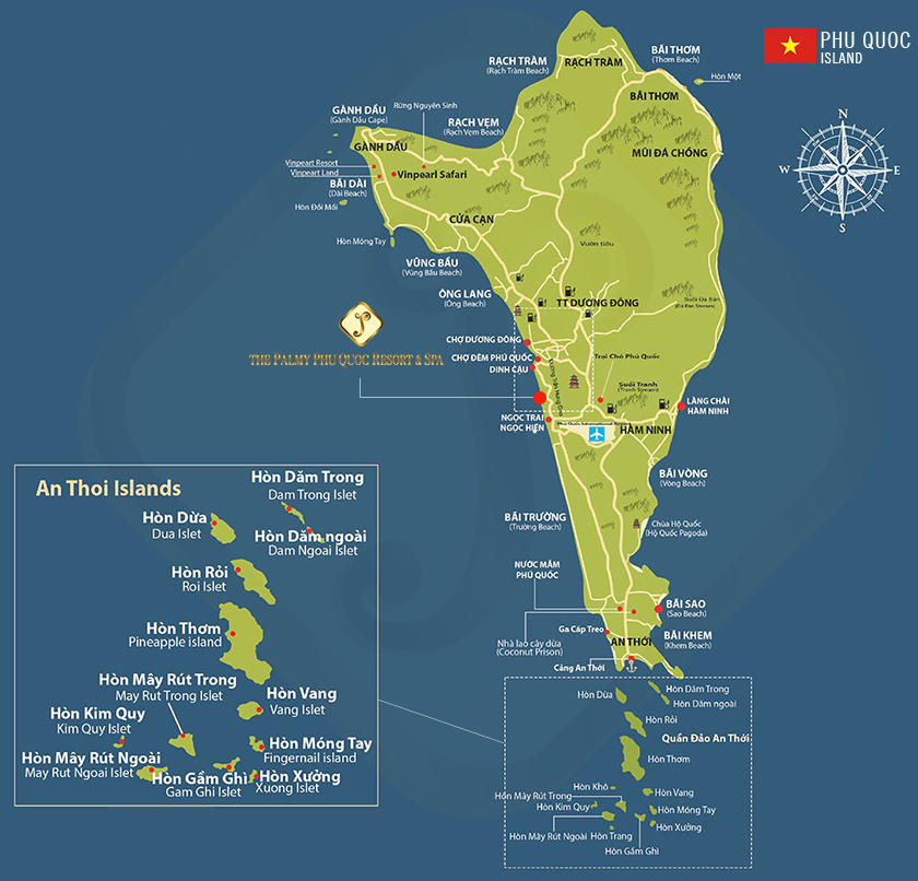 Vị trí The Palmy Phú Quốc Resort & Spa trên Google Map